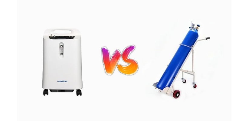 bình oxy và máy tạo oxy